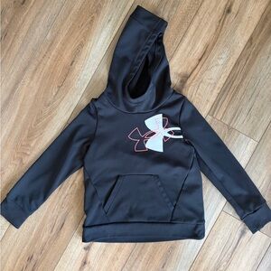 Under Armour Black Hoodie with White and Pink Logo
